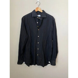 Giannetto Portofino Men's Lightweight Black Button Down, Size: M - Made in Italy